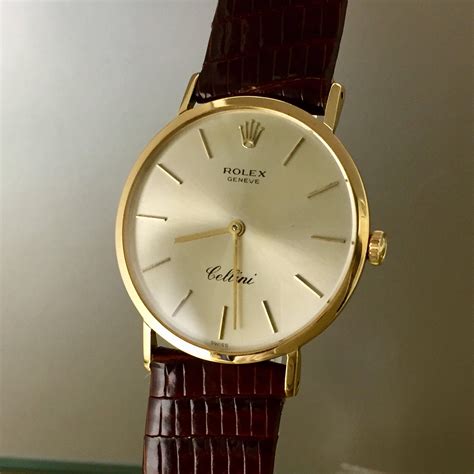 gold rolex cellini watch